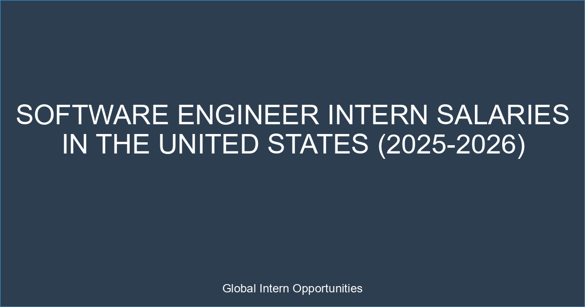 Software Engineer Intern Salaries in the United States (2025-2026)